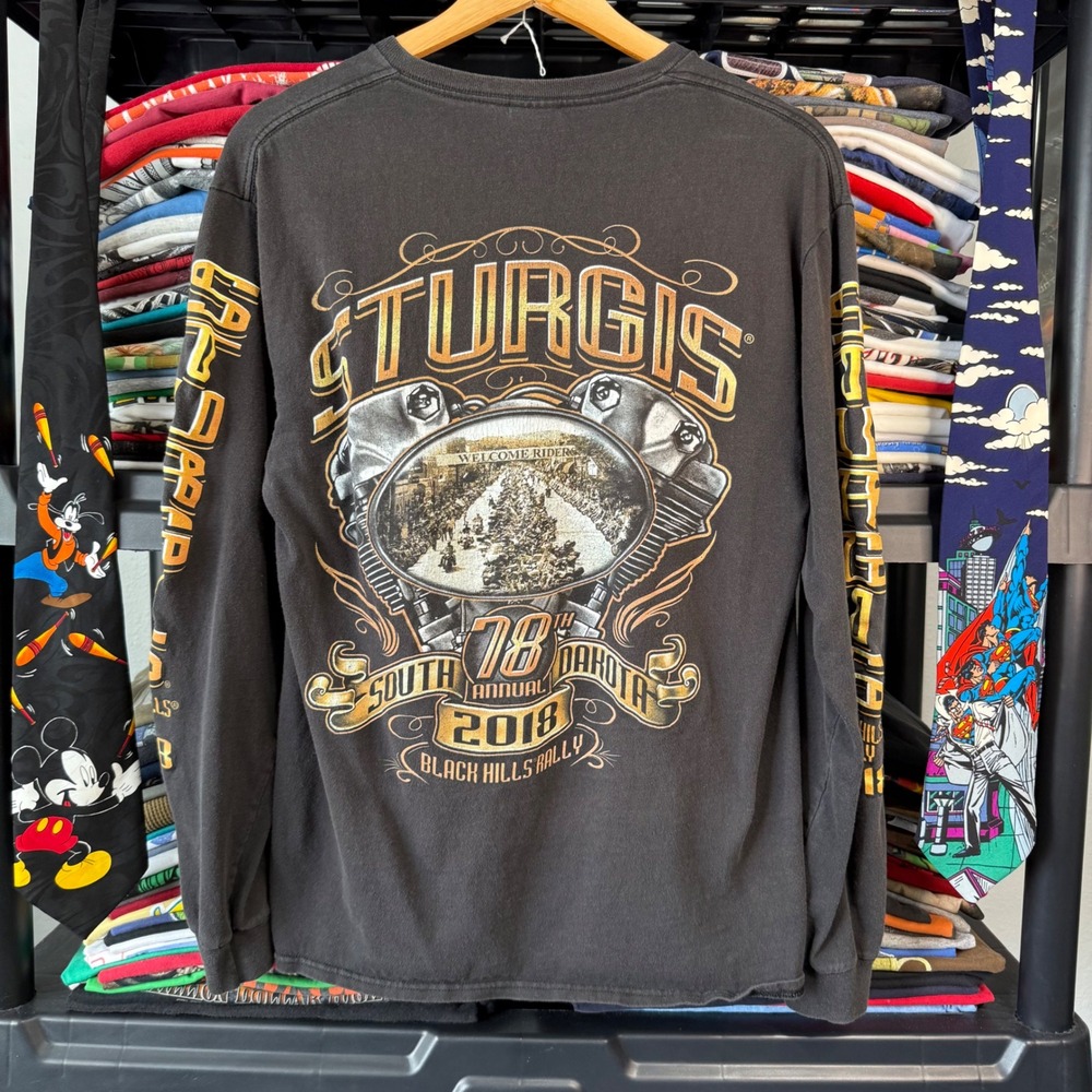 Black Sturgis 78th Annual 2018 Black Hills Rally Long Sleeve Shirt Medium